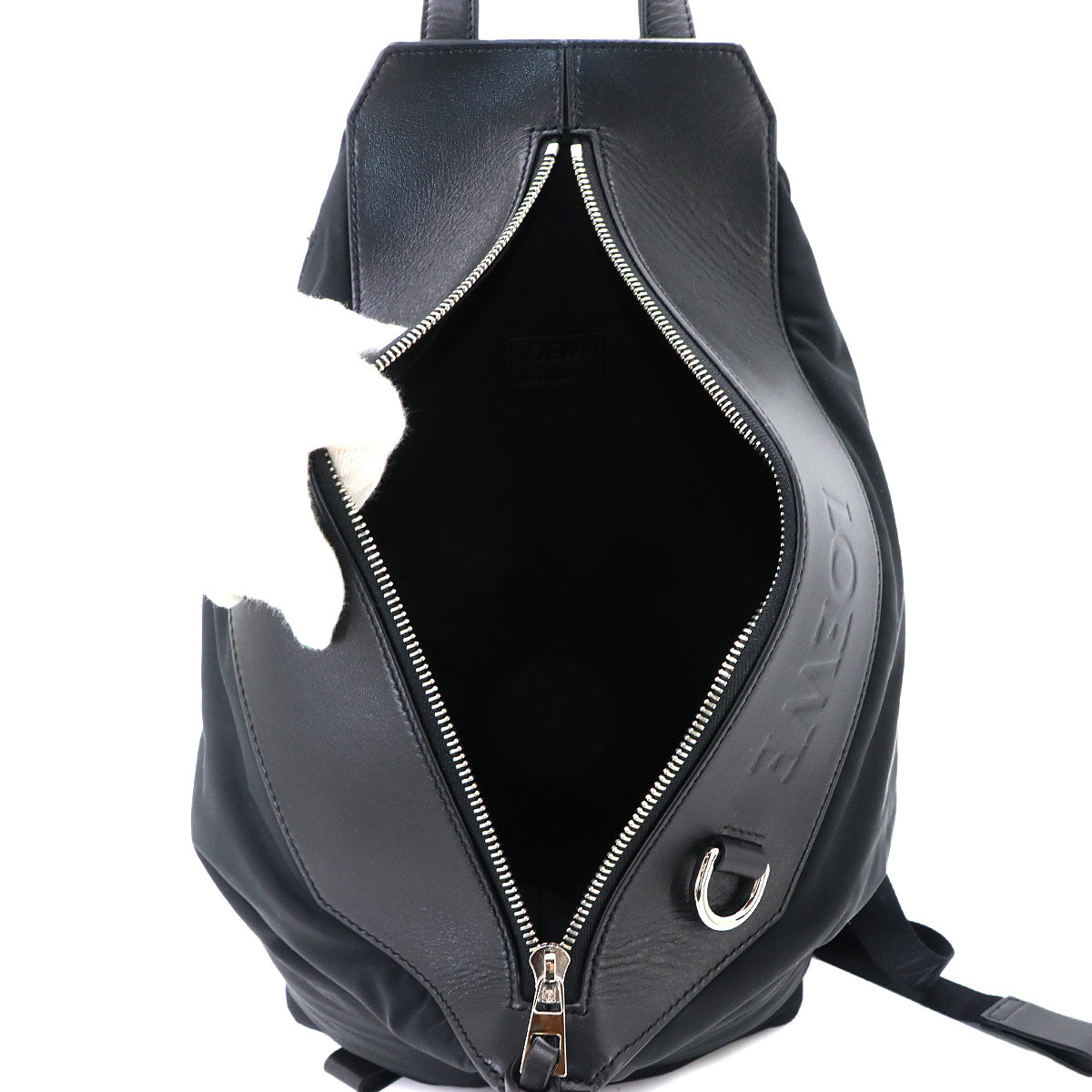 Convertible Backpack Nylon Leather Black B777W22X02 Purse