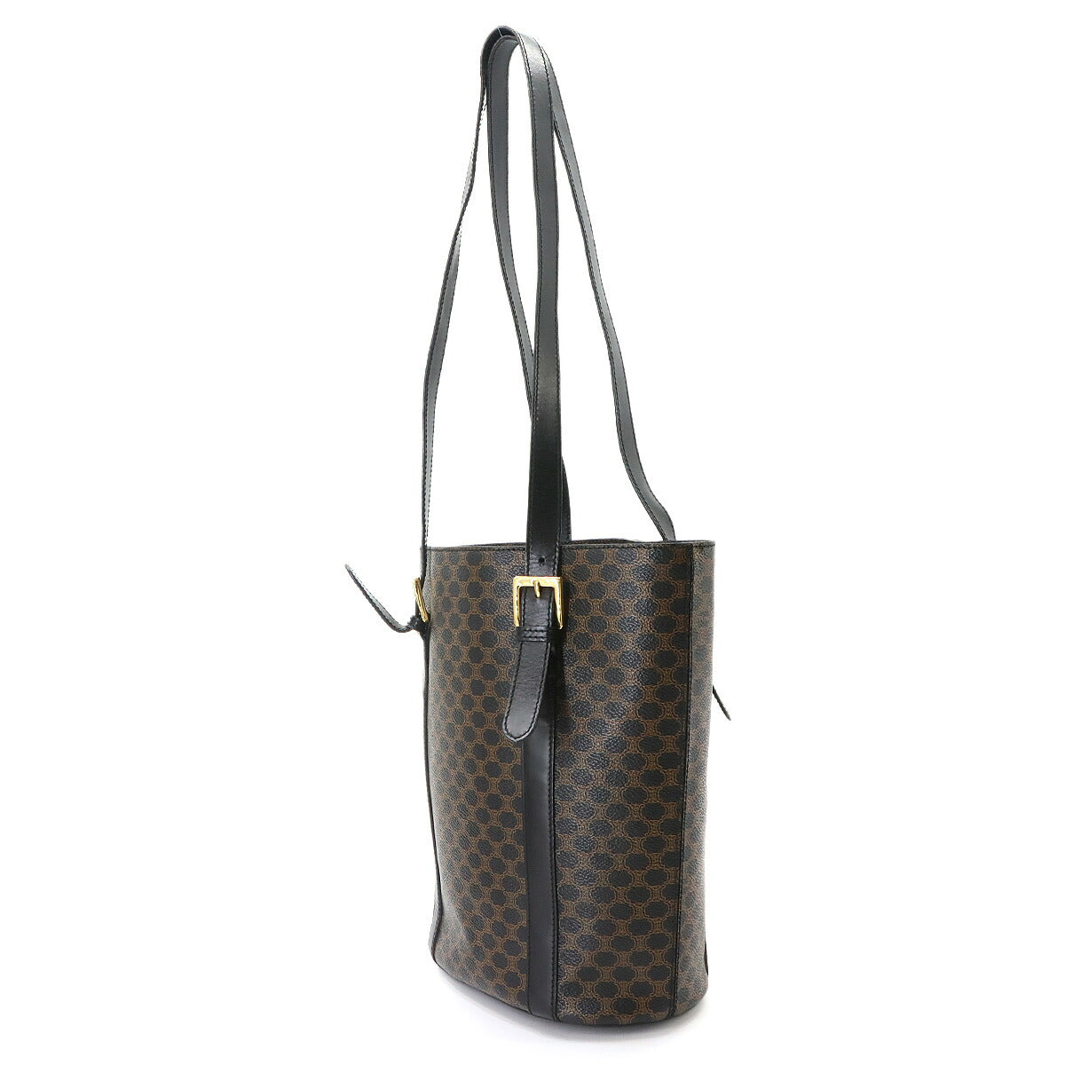 Macadam Tote Bag PVC Leather Black Brown Vintage Purse