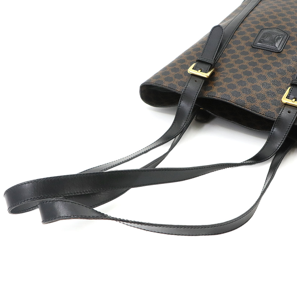 Macadam Tote Bag PVC Leather Black Brown Vintage Purse