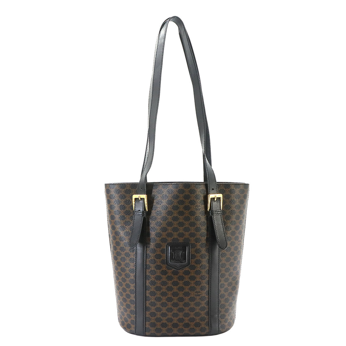 Macadam Tote Bag PVC Leather Black Brown Vintage Purse