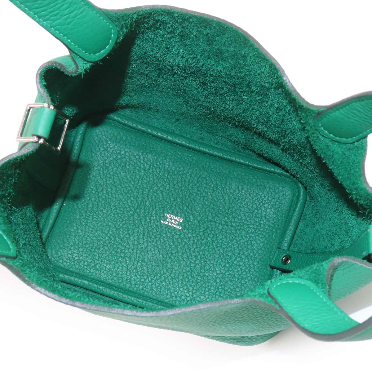 Picotin Lock PM Hand Bag Taurillon Clemence Vert vertigo Y