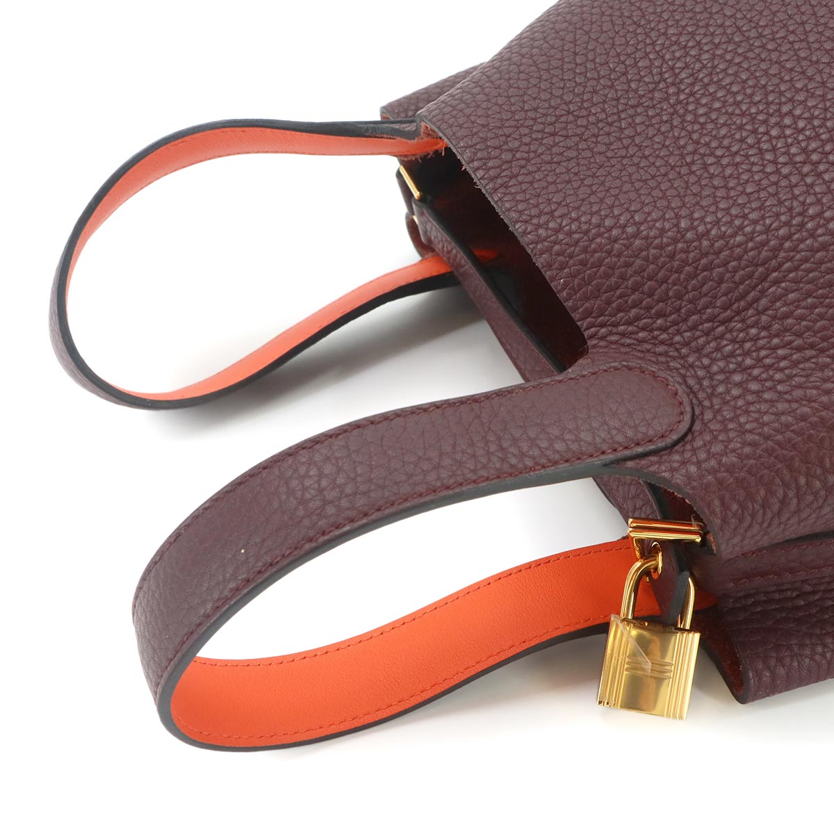 Picotin Lock Eclat 18 PM Hand Bag Taurillon Clemence Swift Prune