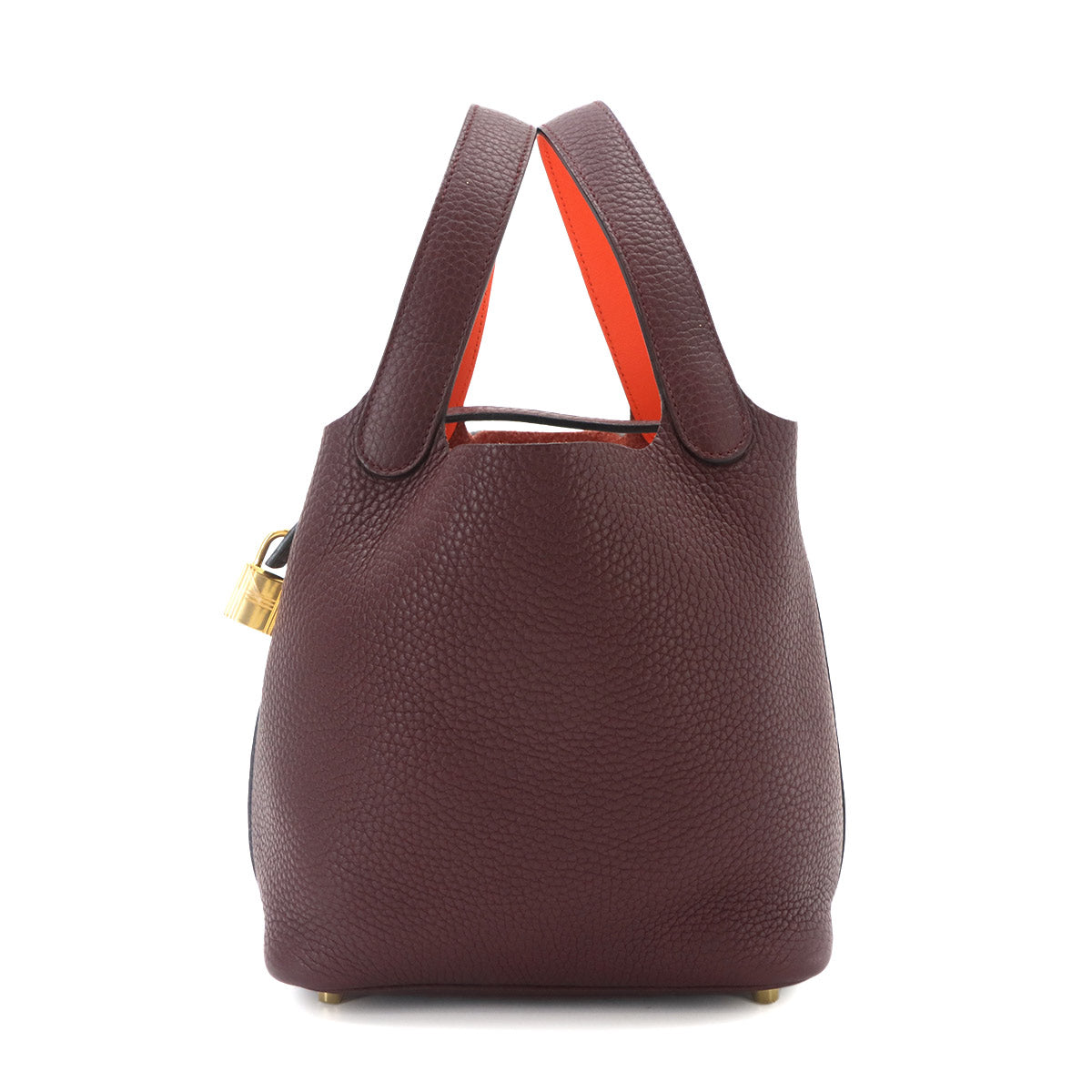 Picotin Lock Eclat 18 PM Hand Bag Taurillon Clemence Swift Prune