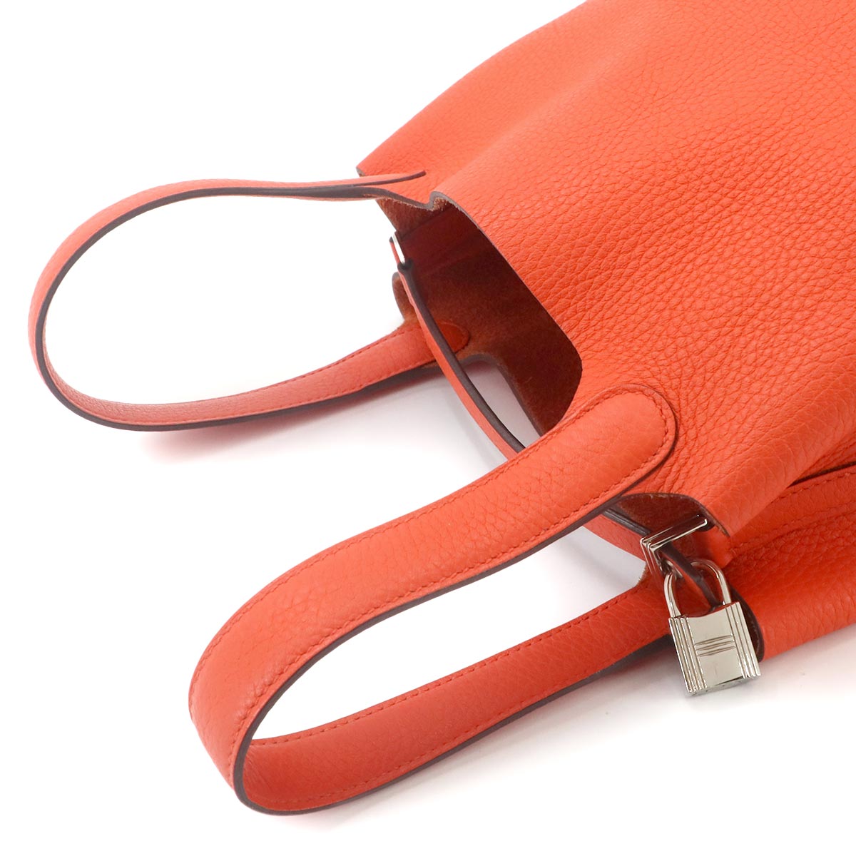Picotin Lock PM Hand Bag Taurillon Clemence Orange Poppy