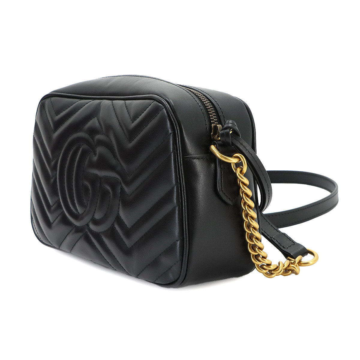 GG Marmont Chain Shoulder Bag Leather Black 447632 Purse