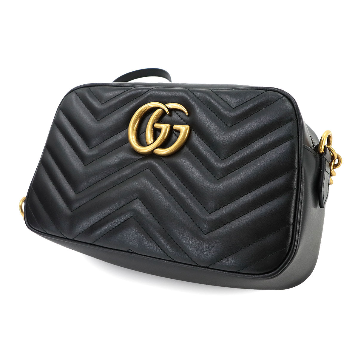 GG Marmont Chain Shoulder Bag Leather Black 447632 Purse