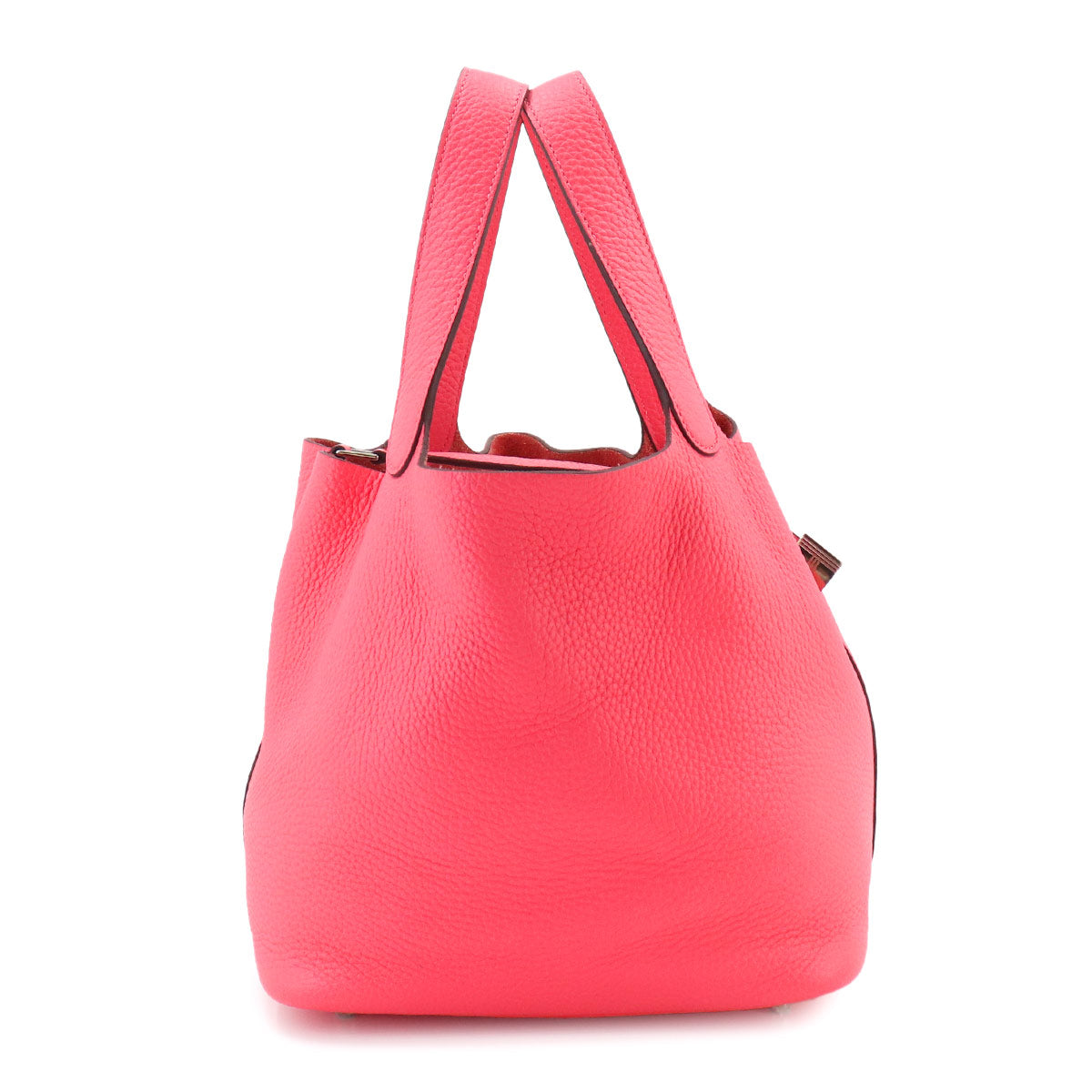 Picotin Lock MM Hand Bag Taurillon Clemence Rose azalee