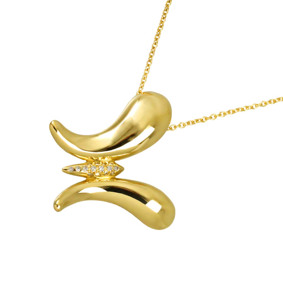 Butterfly Diamond Necklace 18K Yellow Gold 750