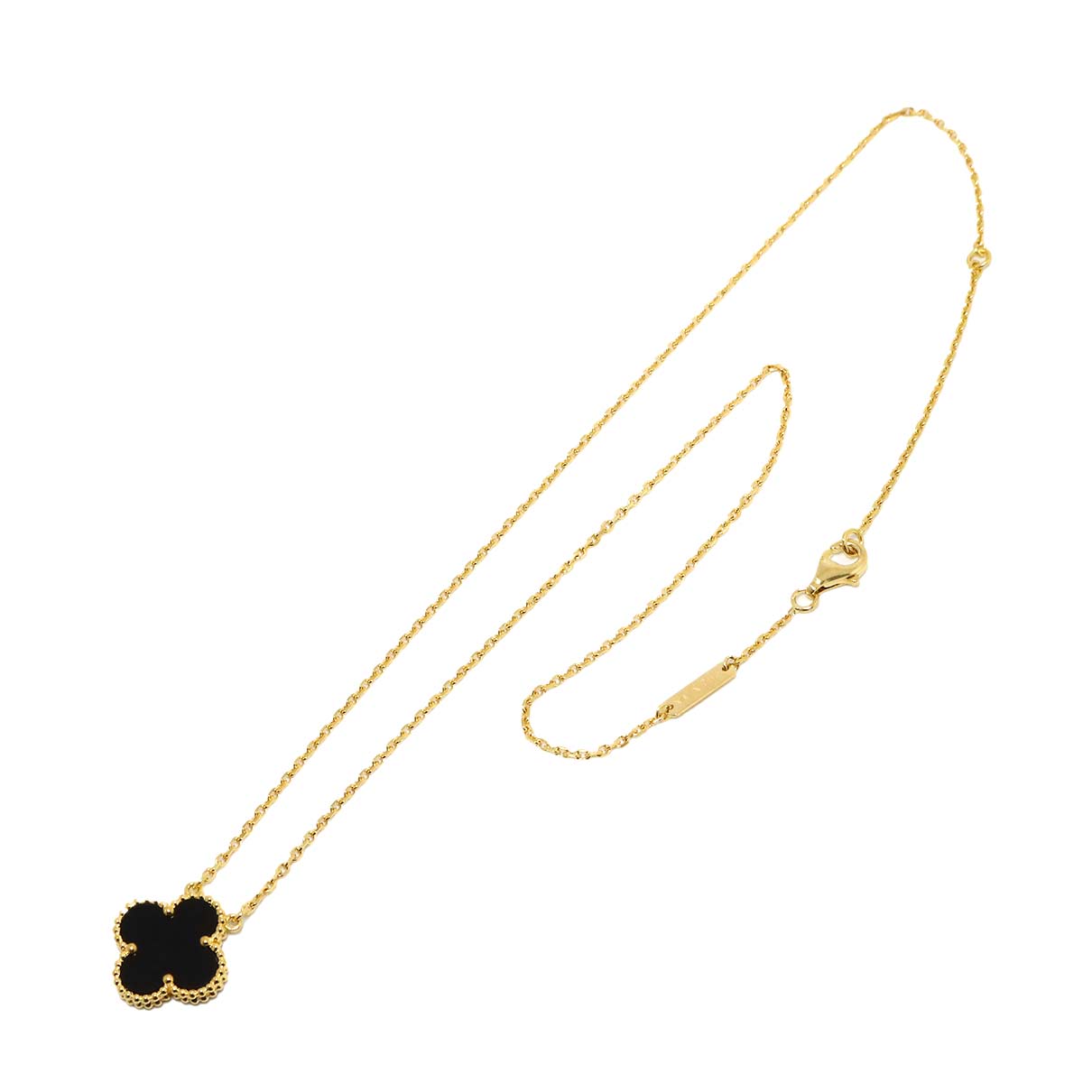 Vintage Alhambra Onyx Necklace 18K YG 750