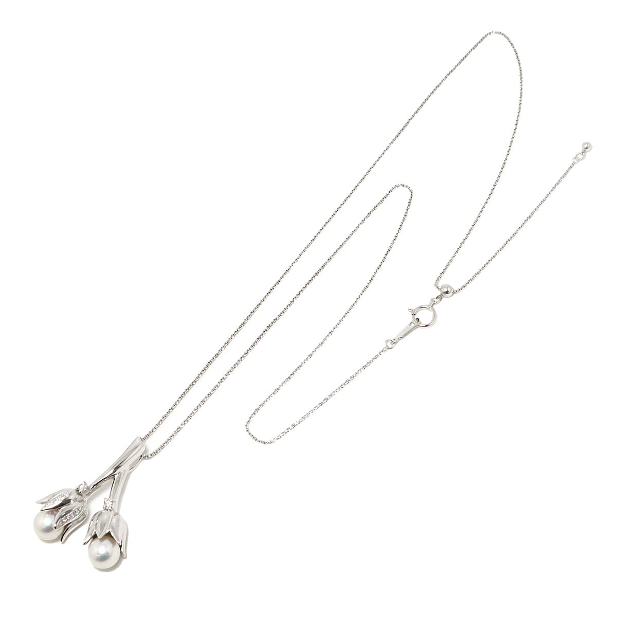 Akoya Pearl 7.0mm Diamond 0.15ct Necklace 18K WG 750