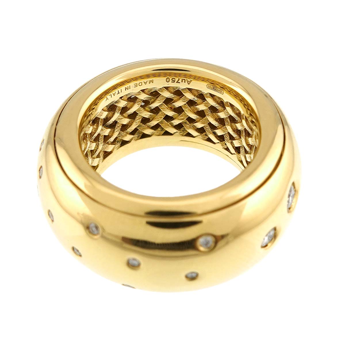 Diamond Ring 18K YG 750 size9 4(US)