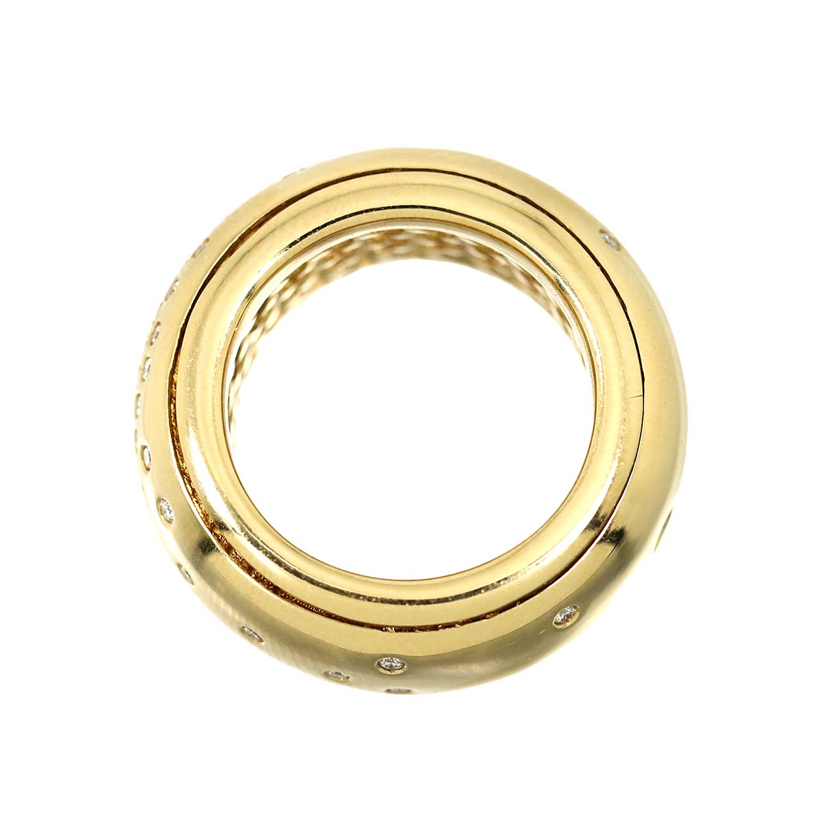 Diamond Ring 18K YG 750 size9 4(US)