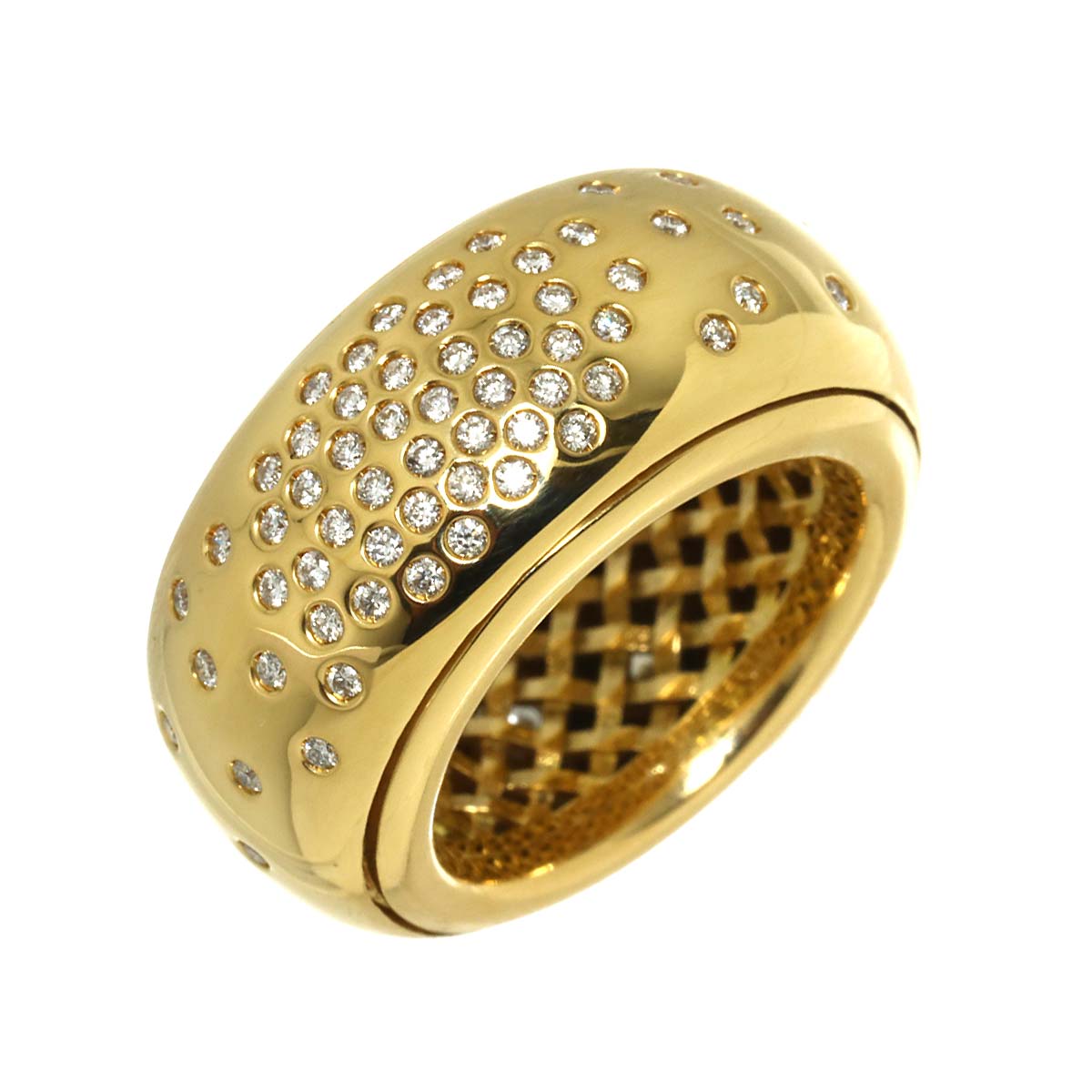 Diamond Ring 18K YG 750 size9 4(US)