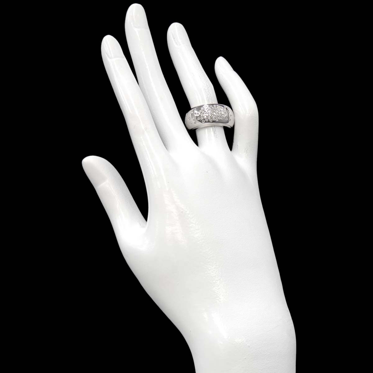 Diamond Ring 18K WG 750 Size9 4-4.5(US)