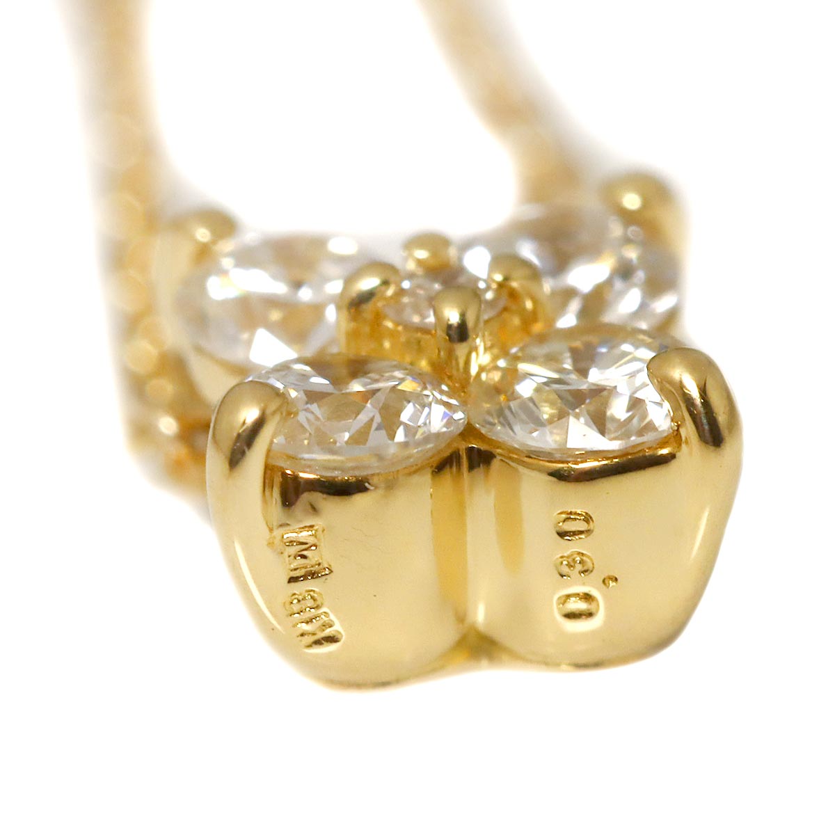 Flower Diamond 0.30ct Necklace 18K YG 750
