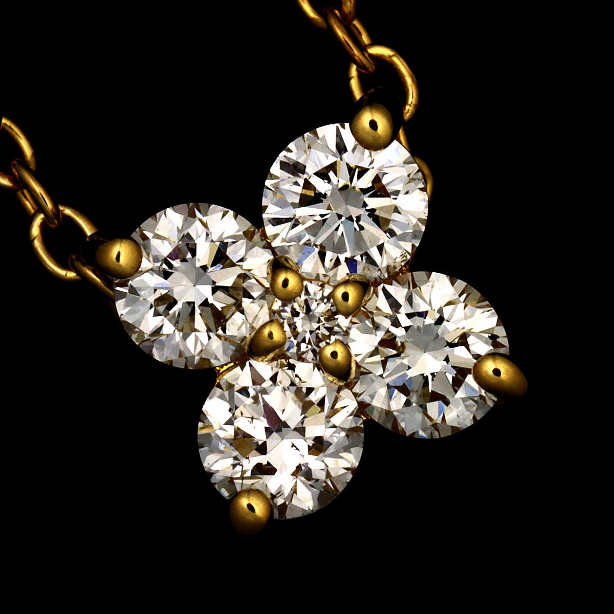 Flower Diamond 0.30ct Necklace 18K YG 750