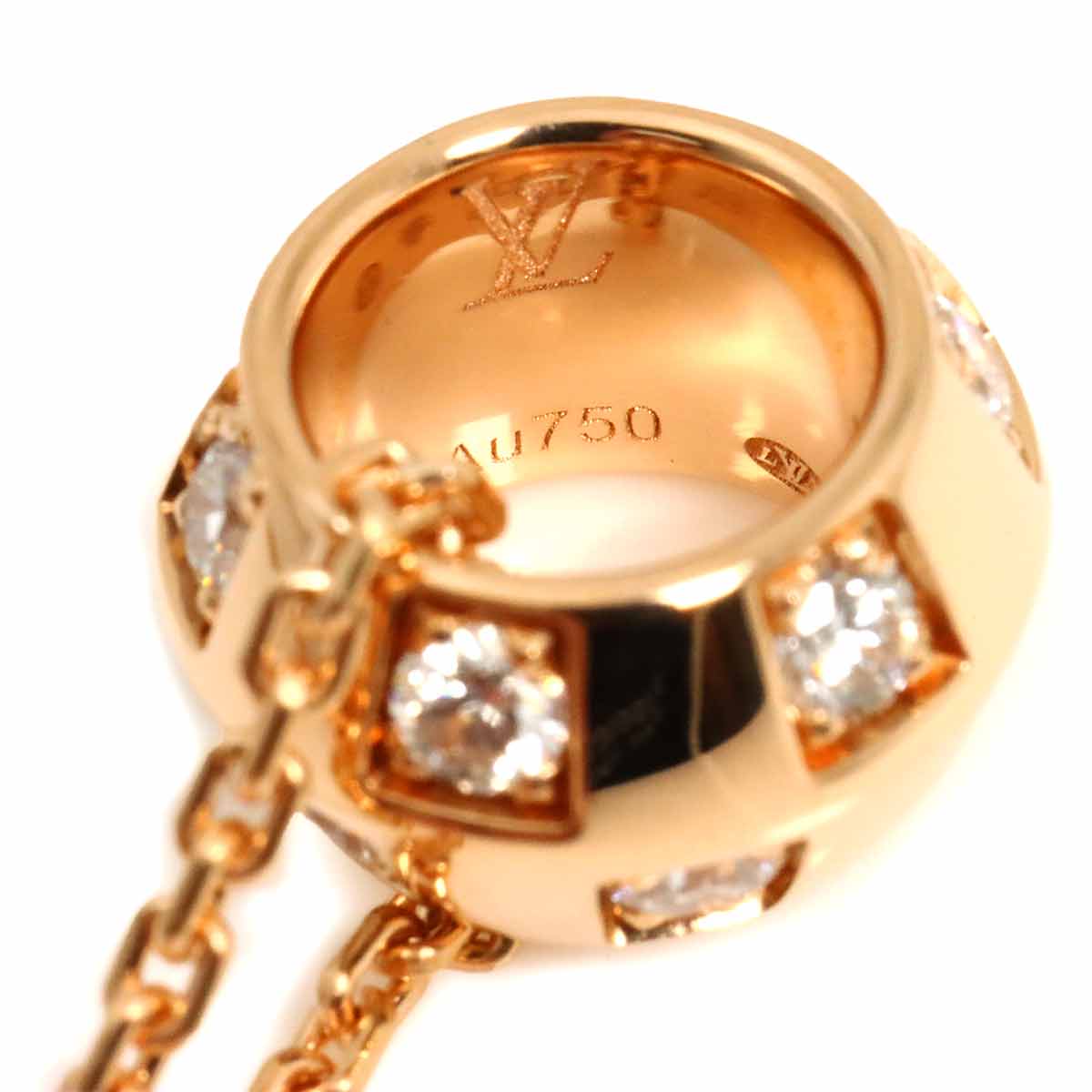 Damier Diamond Necklace 18K PG 750