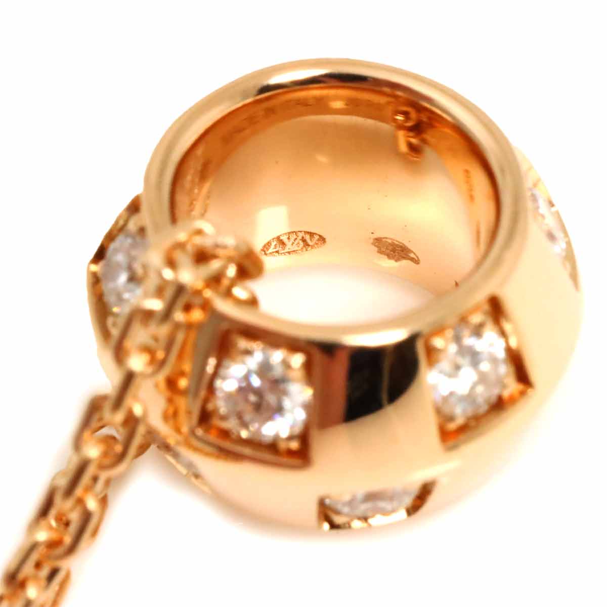 Damier Diamond Necklace 18K PG 750