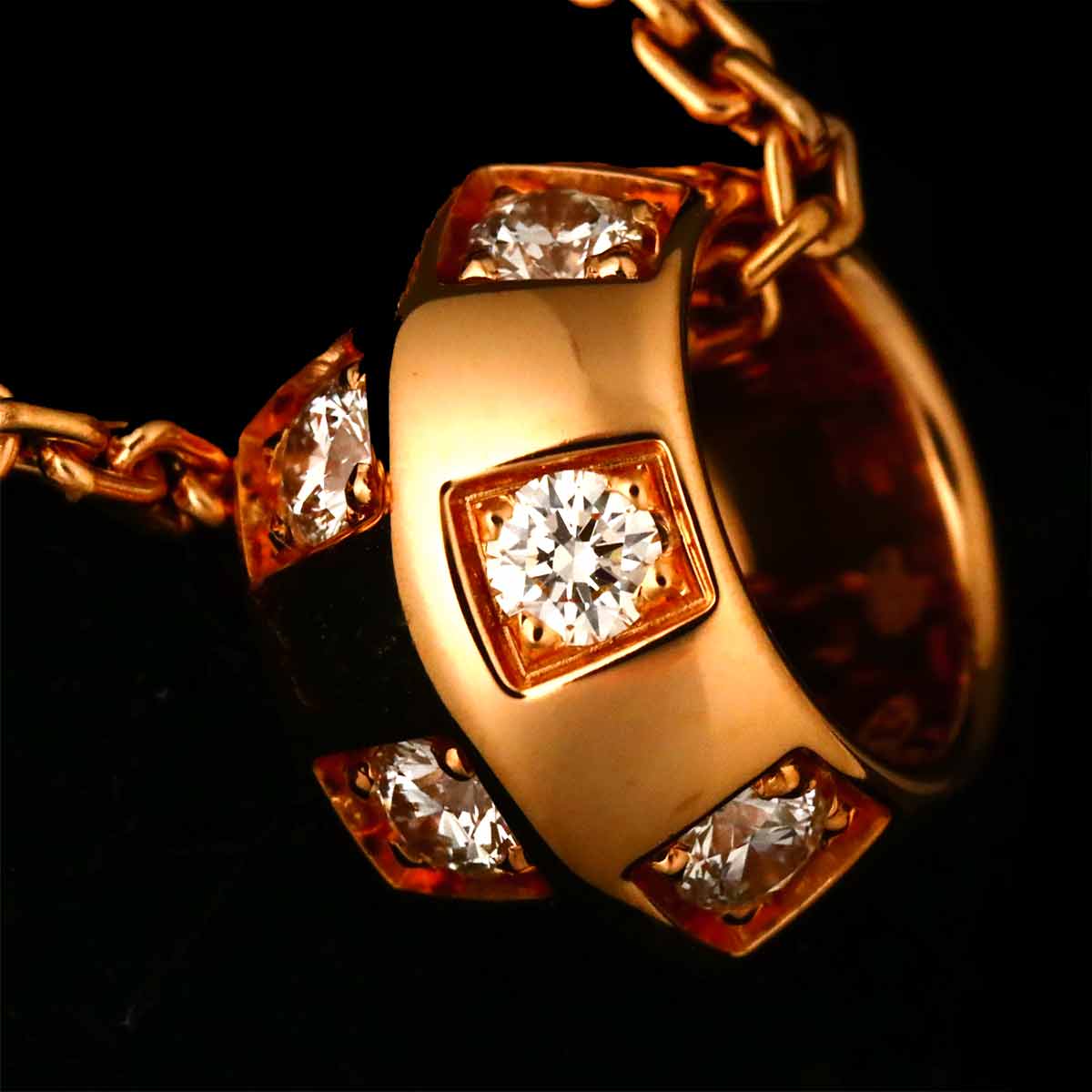 Damier Diamond Necklace 18K PG 750