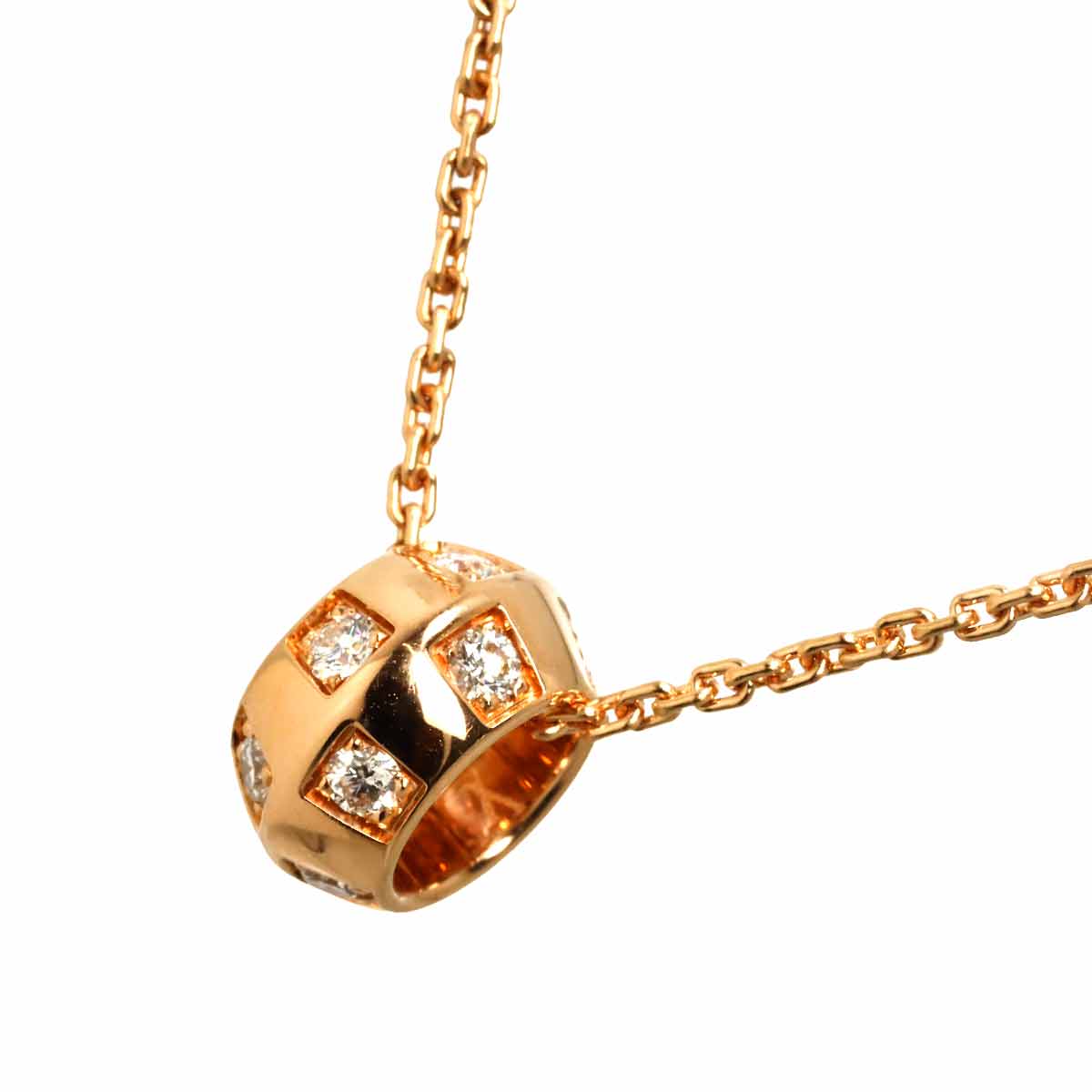 Damier Diamond Necklace 18K PG 750