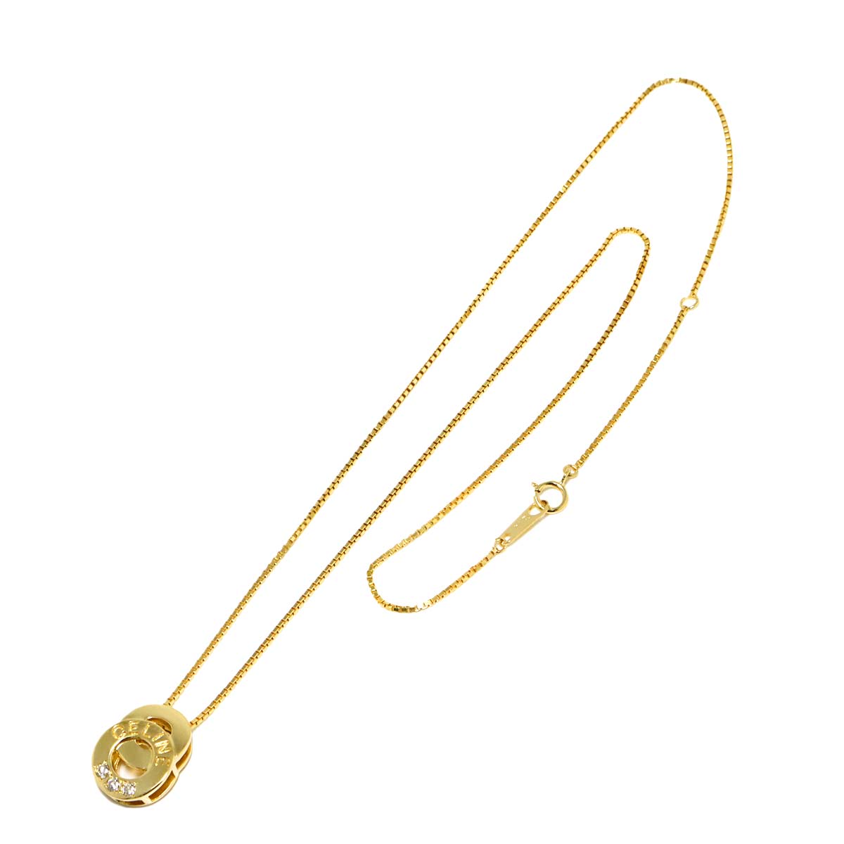 Logo Diamond 0.08ct Necklace 18K YG Yellow Gold 750