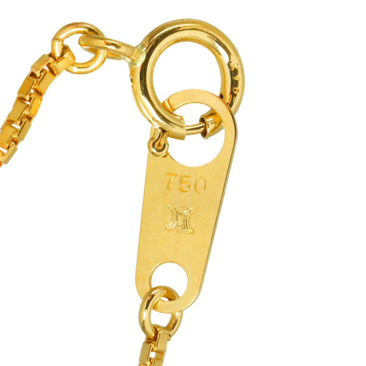 Logo Diamond 0.08ct Necklace 18K YG Yellow Gold 750