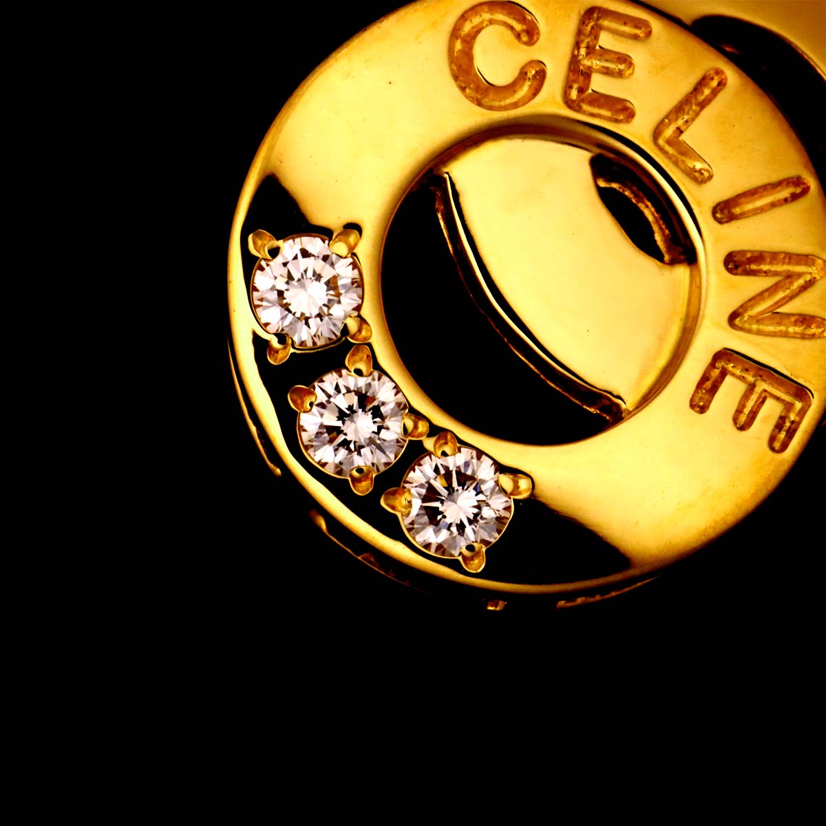 Logo Diamond 0.08ct Necklace 18K YG Yellow Gold 750