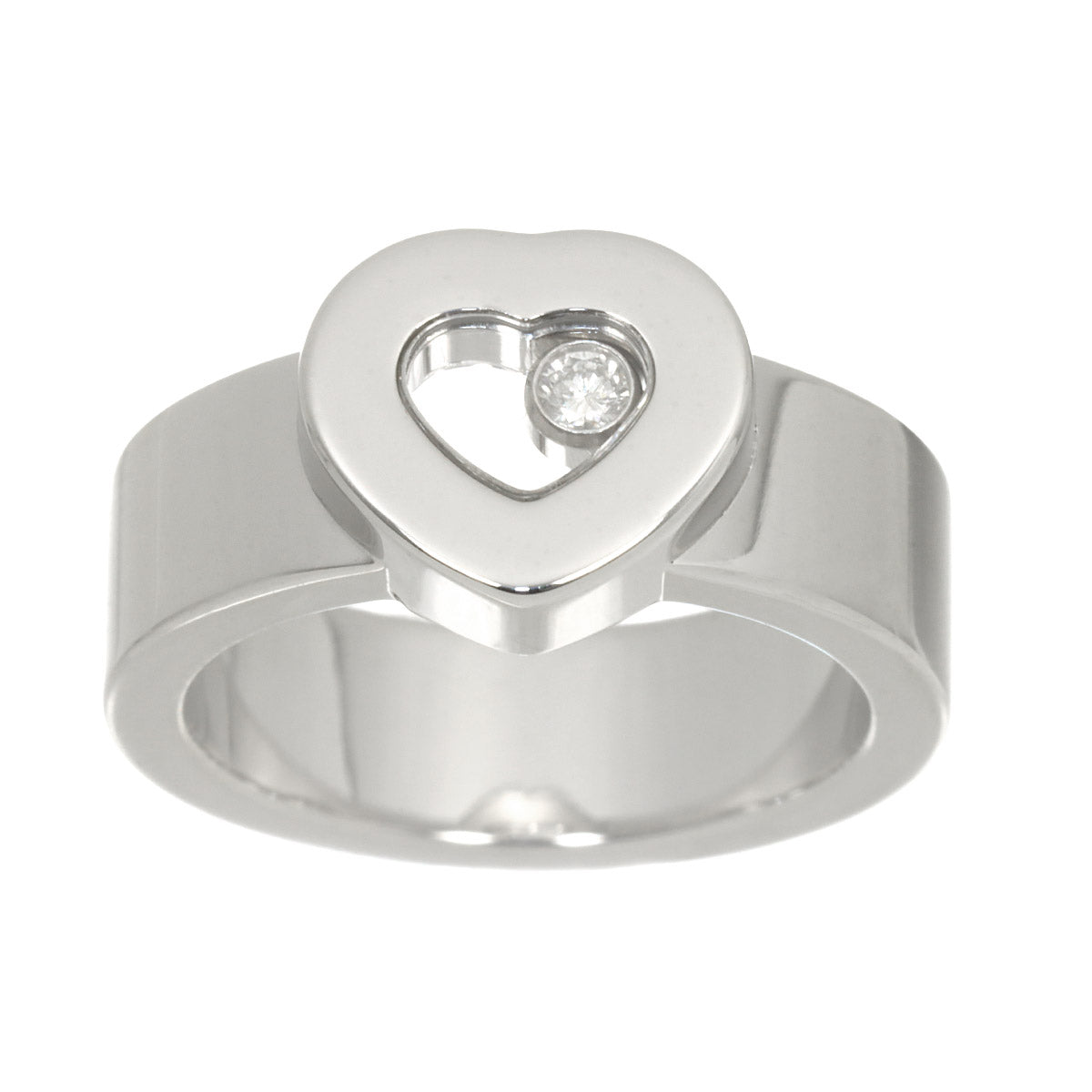 Happy Diamond Heart Ring 18K WG 750 Size4.75-5(US)