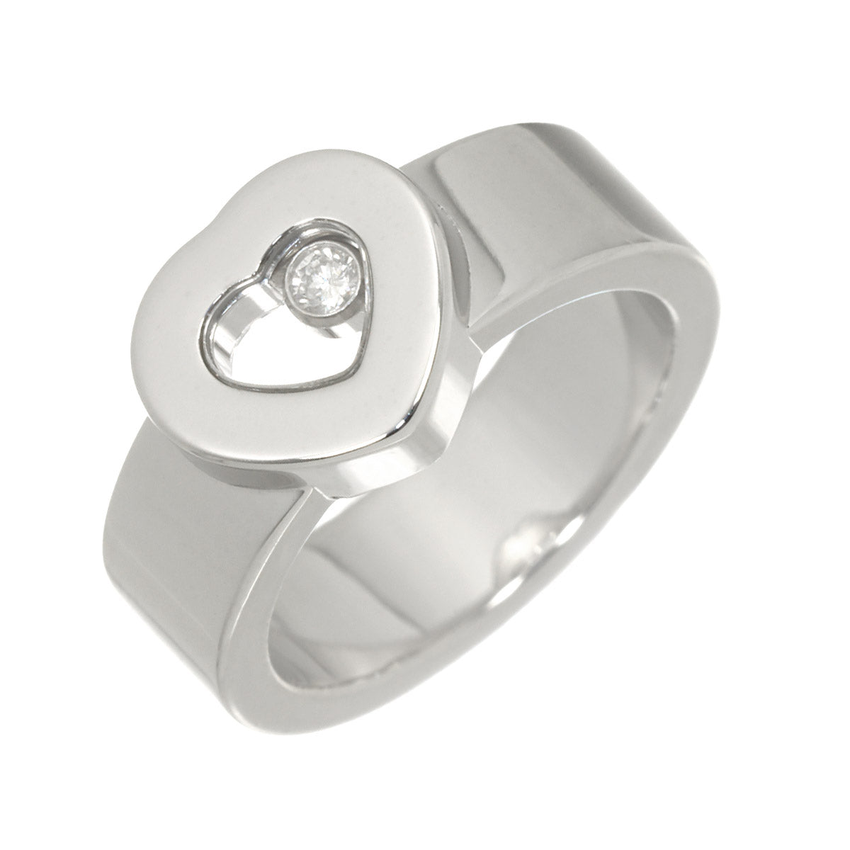 Happy Diamond Heart Ring 18K WG 750 Size4.75-5(US)