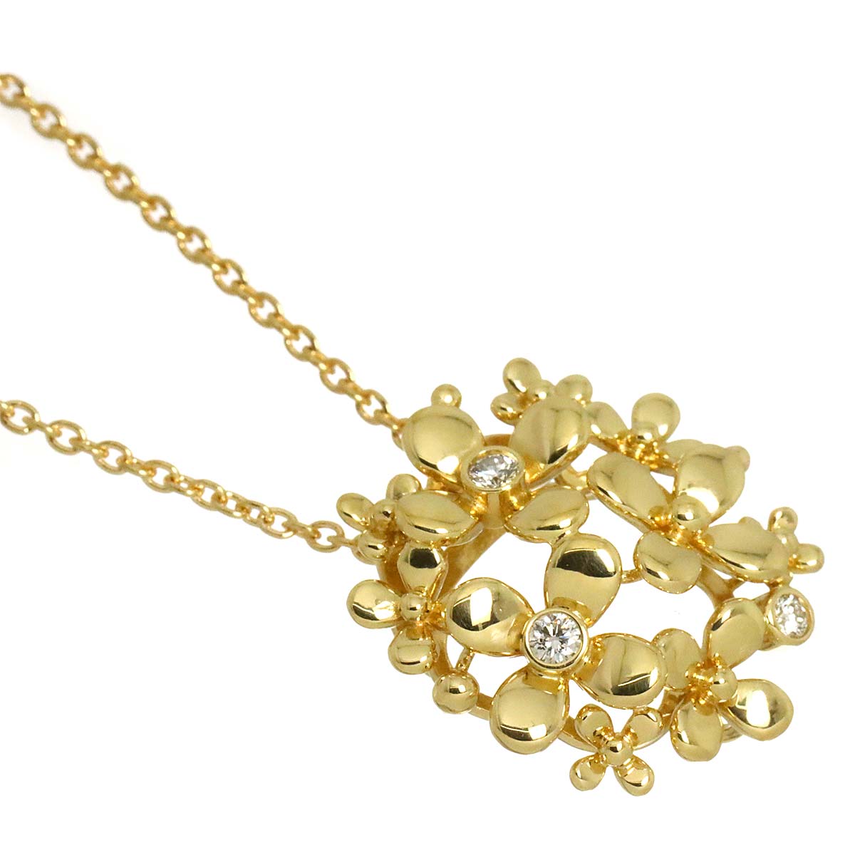 Diamond 0.08ct Necklace 18K YG 750