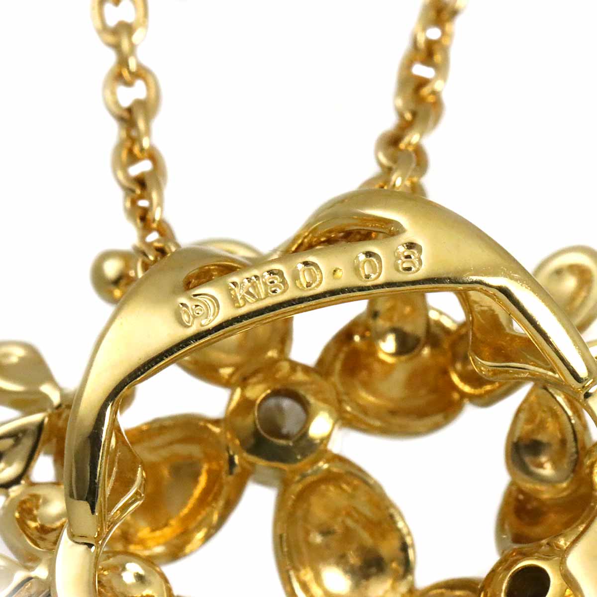 Diamond 0.08ct Necklace 18K YG 750