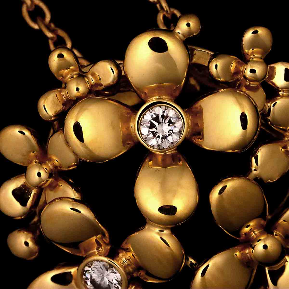 Diamond 0.08ct Necklace 18K YG 750