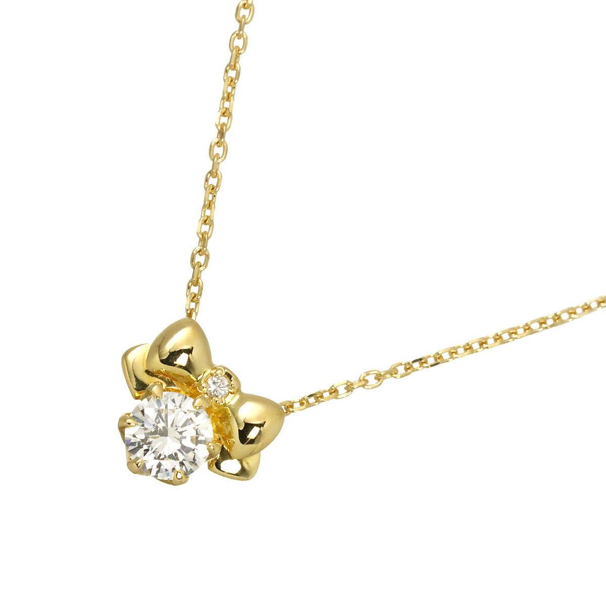 Diamond 0.30ct Ribbon Necklace 18K YG 750