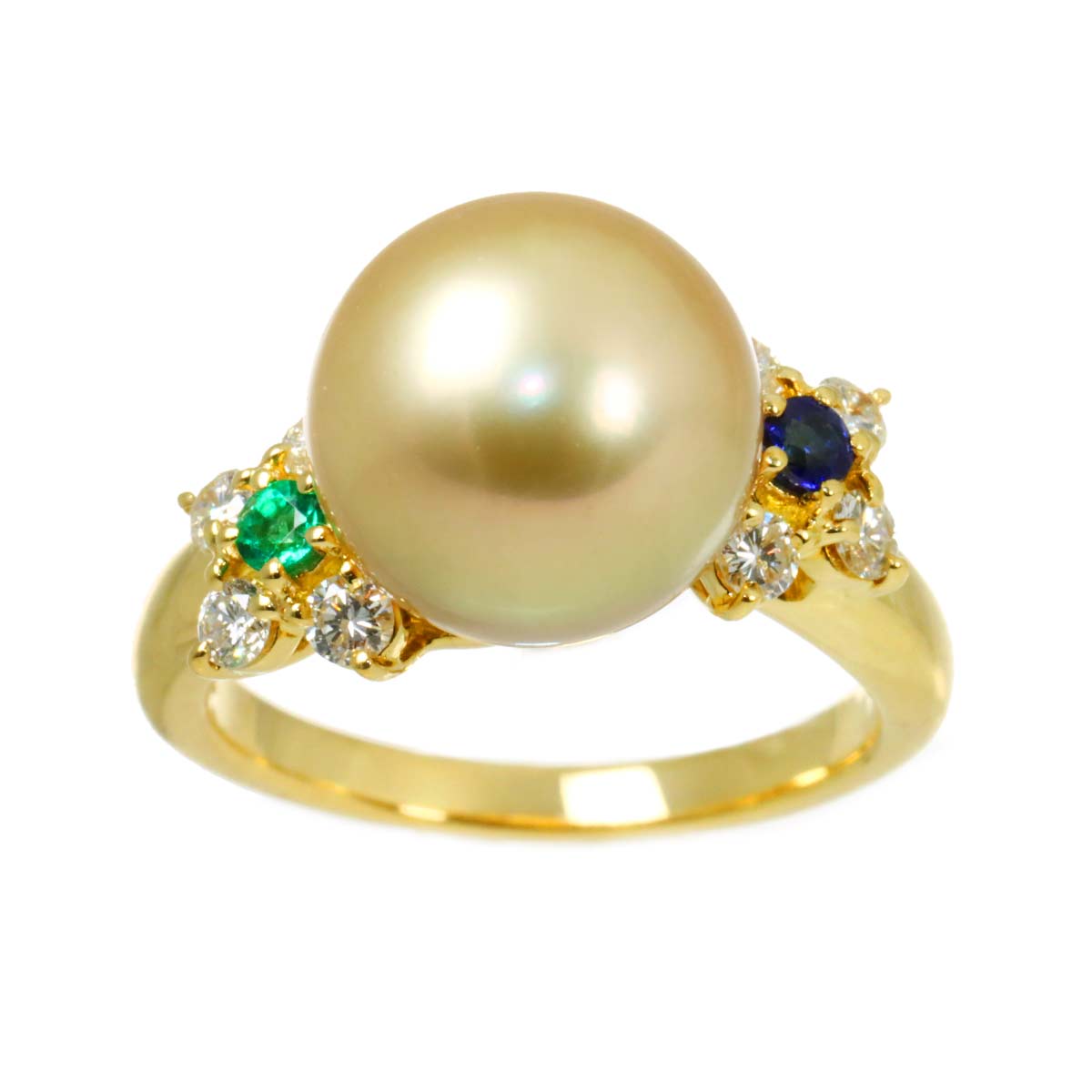 South Sea pearl Diamond 0.30ct Ring 18K YG 750 size6-6.25(US)
