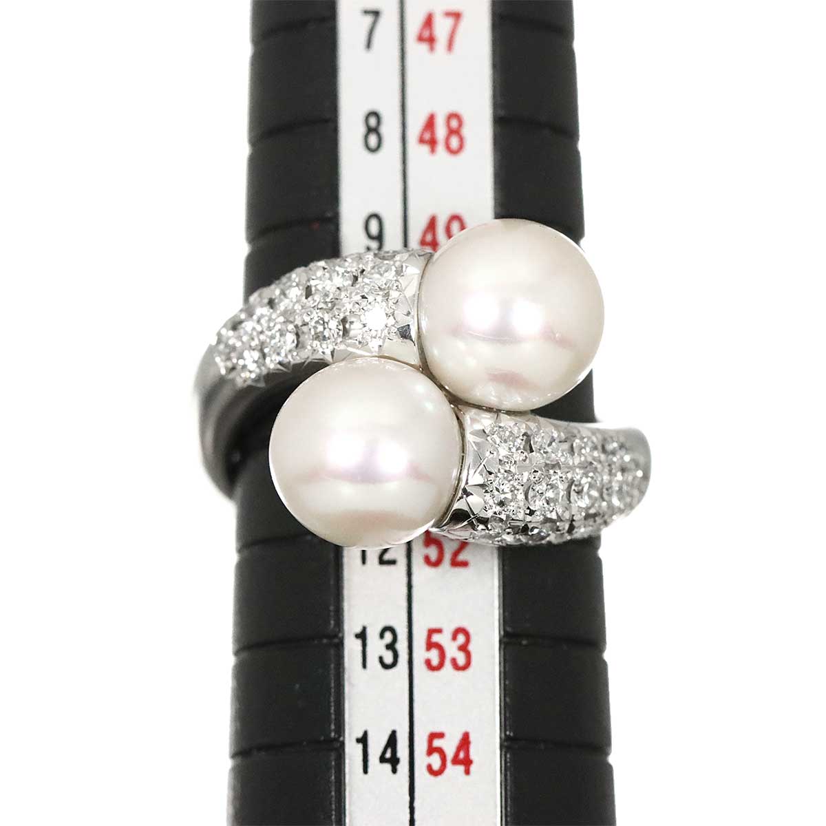 Akoya Pearl 8.3mm Diamond Ring Pt size5.5-5.75(US)