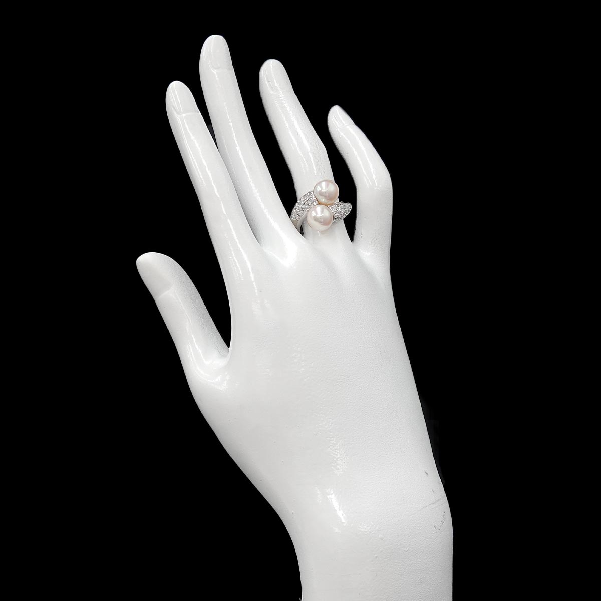 Akoya Pearl 8.3mm Diamond Ring Pt size5.5-5.75(US)