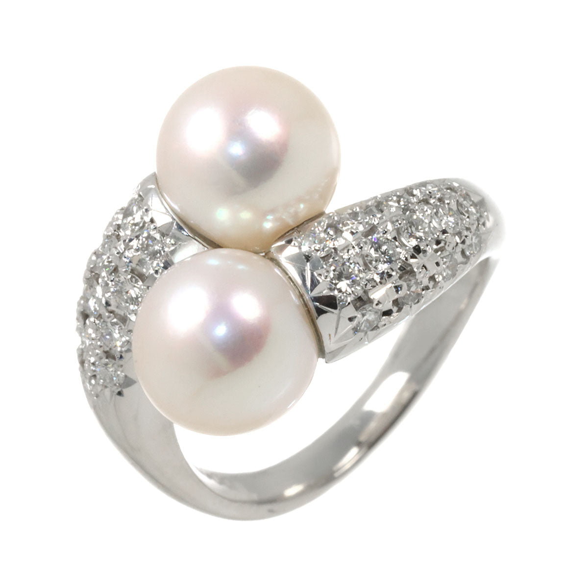 Akoya Pearl 8.3mm Diamond Ring Pt size5.5-5.75(US)