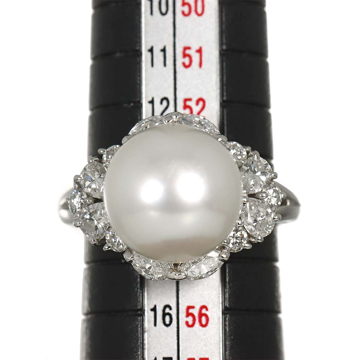South Sea pearl 11.9mm Diamond 1.10ct Ring Platinum size6.75(US)