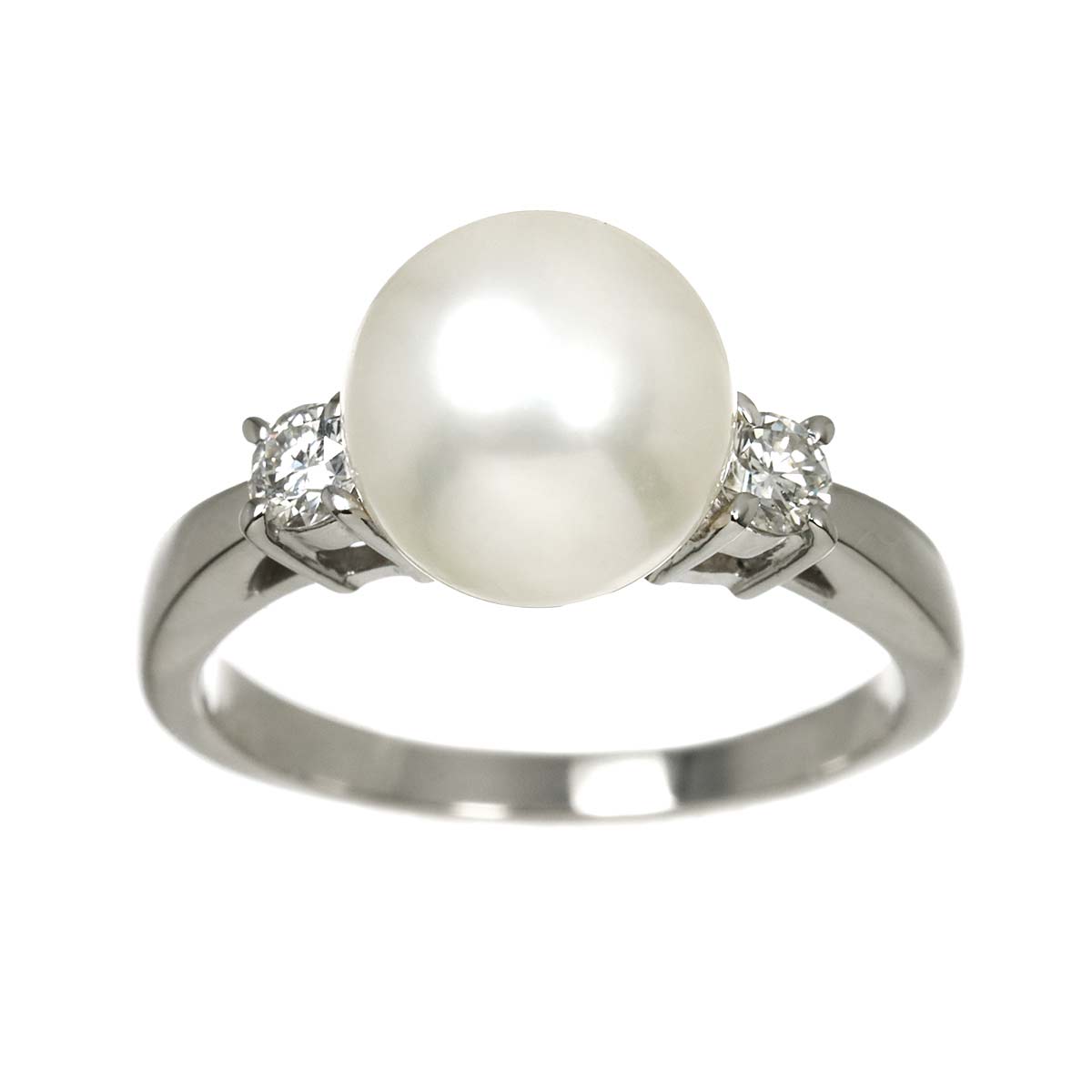 Akoya Pearl 8.8mm Diamond Ring Platinum size5.25(US)