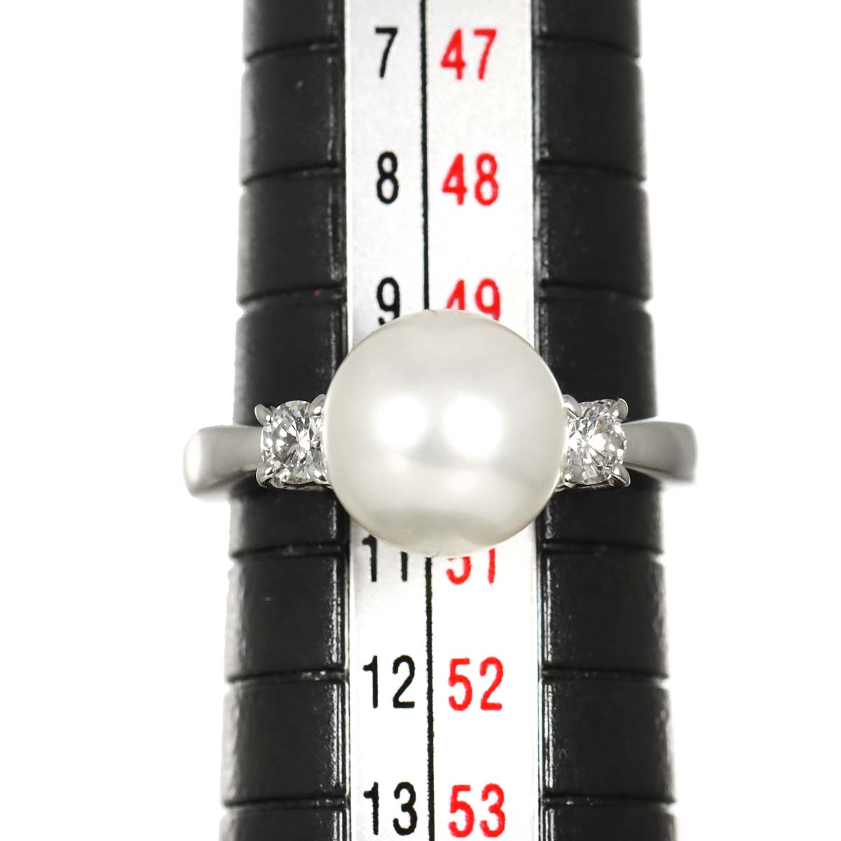 Akoya Pearl 8.8mm Diamond Ring Platinum size5.25(US)