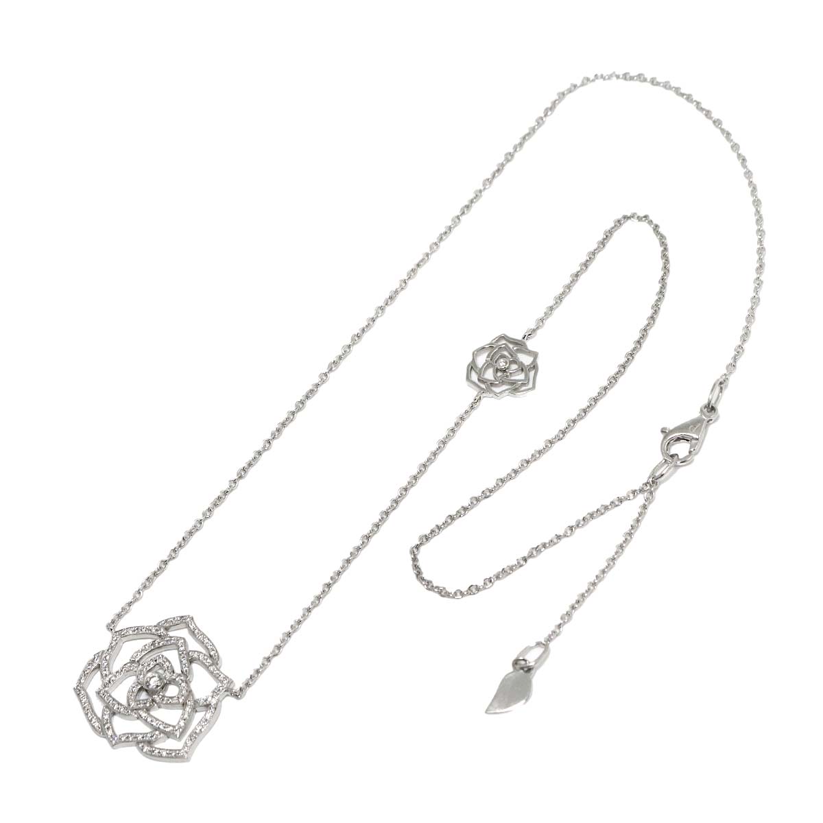 Rose Diamond Necklace 18K White Gold 750