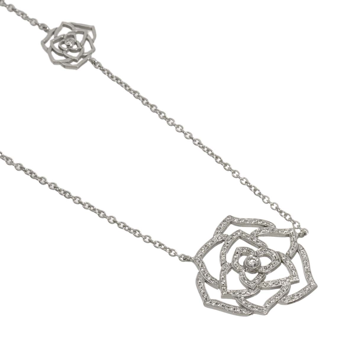 Rose Diamond Necklace 18K White Gold 750