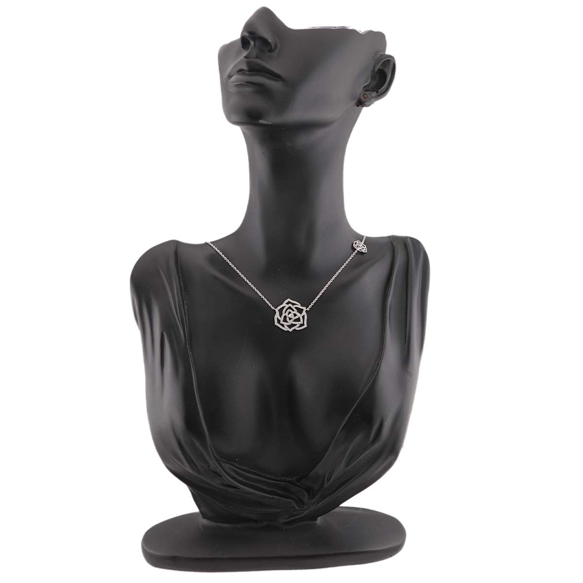 Rose Diamond Necklace 18K White Gold 750