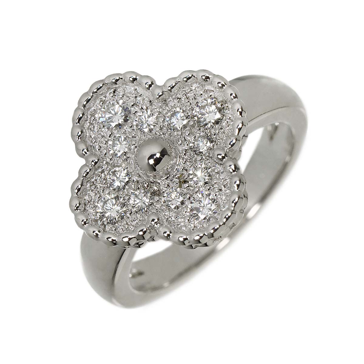 VintageAlhambra Diamond Ring 18K WG 750 48 4.5(US)