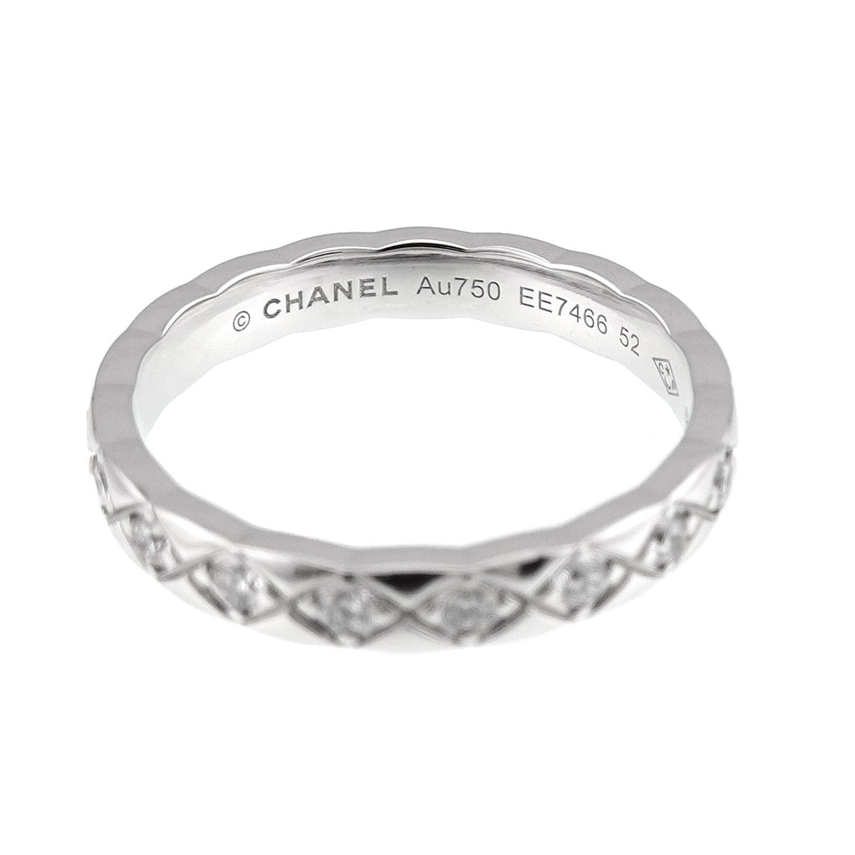 Coco Crush Mini Full Diamond Ring WG 750 size52 5.75-6(US)
