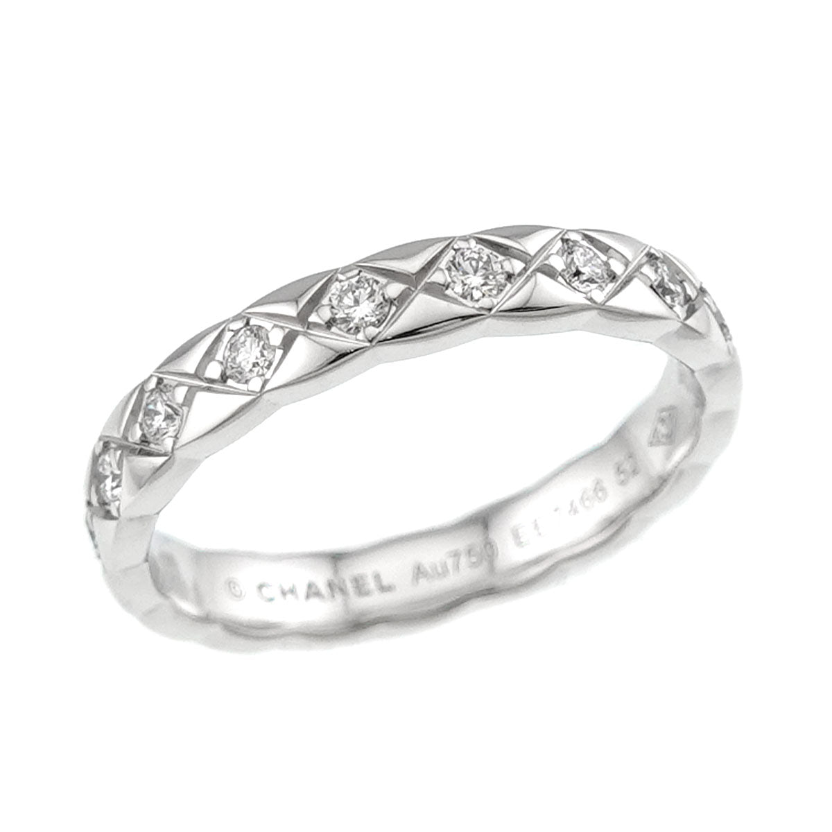 Coco Crush Mini Full Diamond Ring WG 750 size52 5.75-6(US)