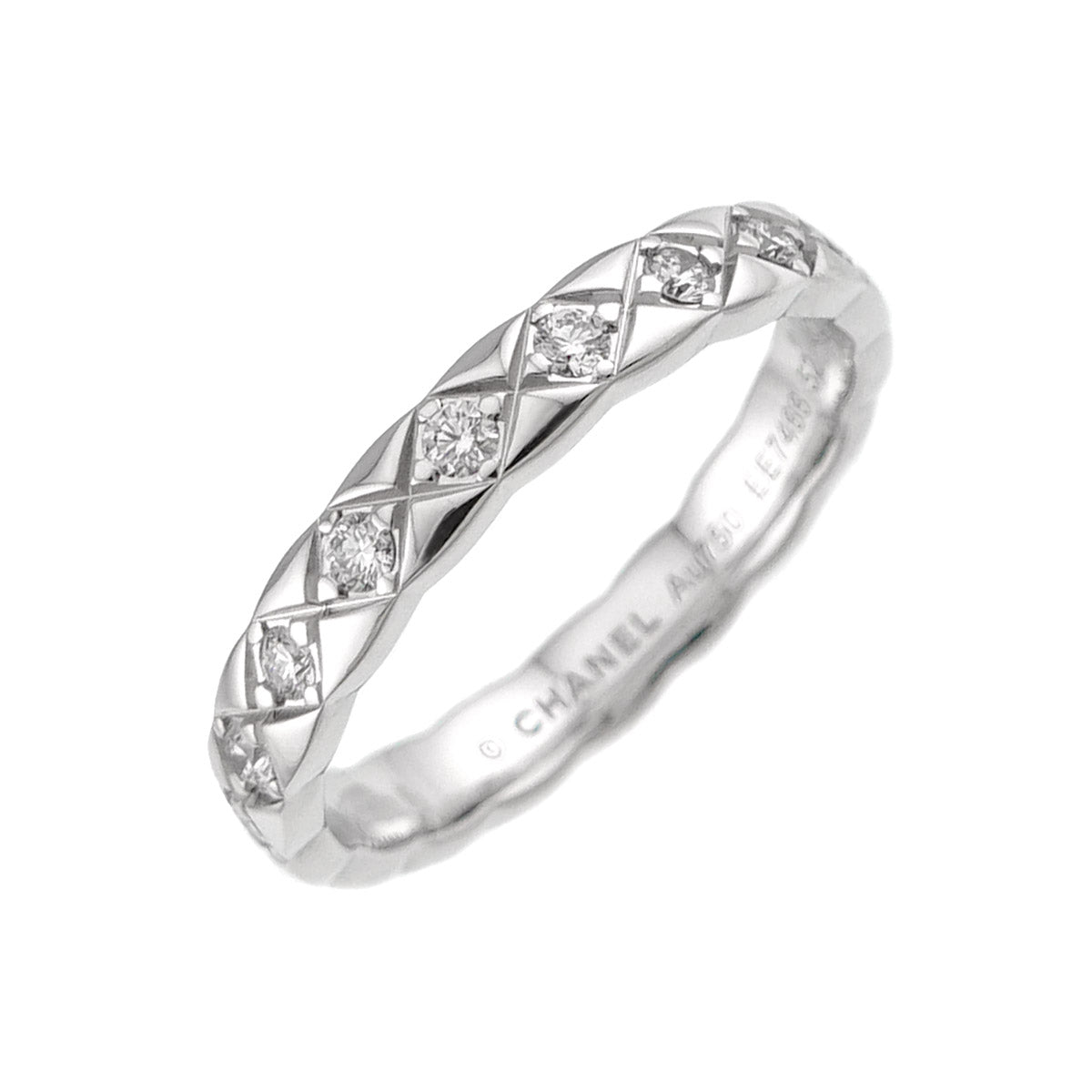 Coco Crush Mini Full Diamond Ring WG 750 size52 5.75-6(US)