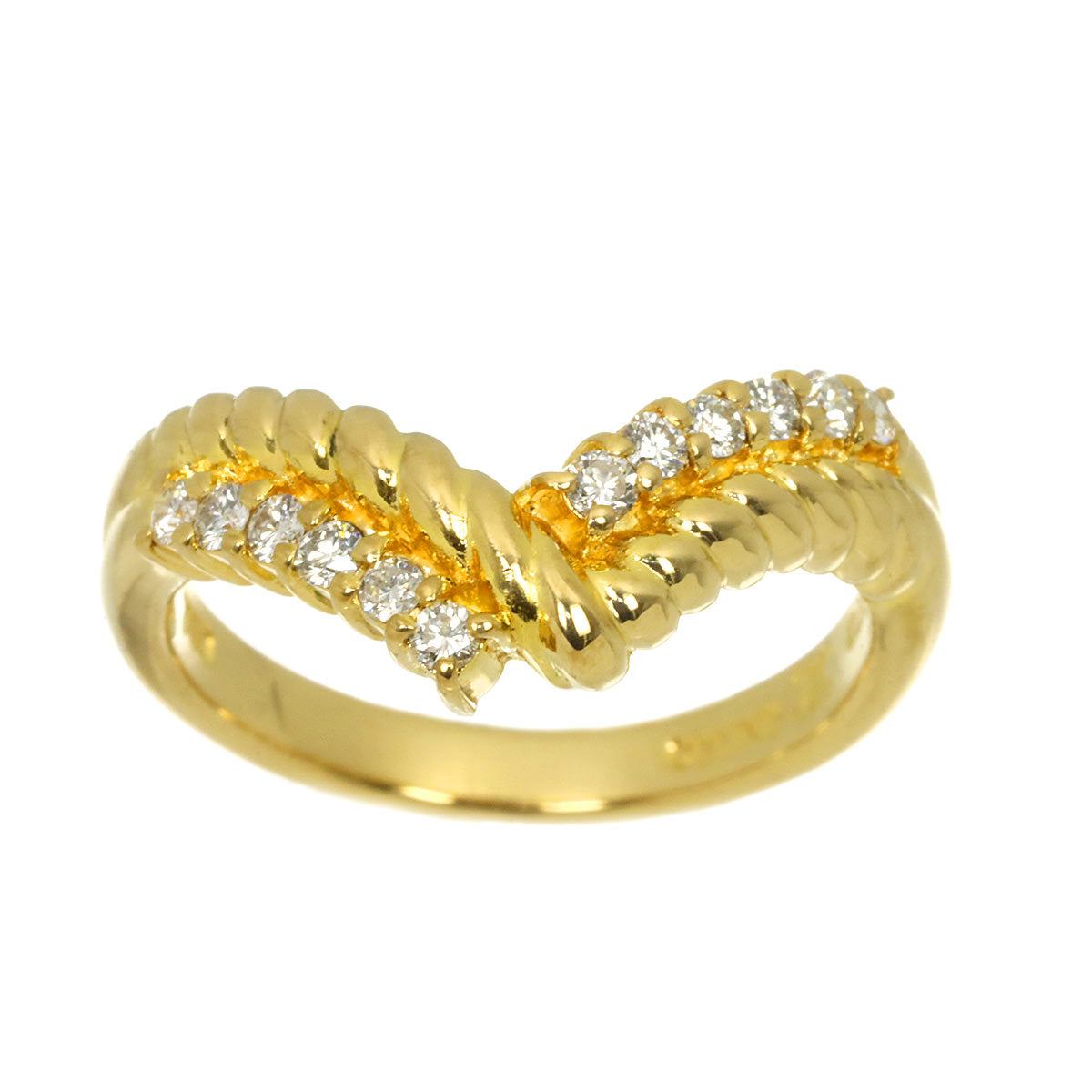 Diamond 0.23ct Ring 18K YG 750 Size6(US)