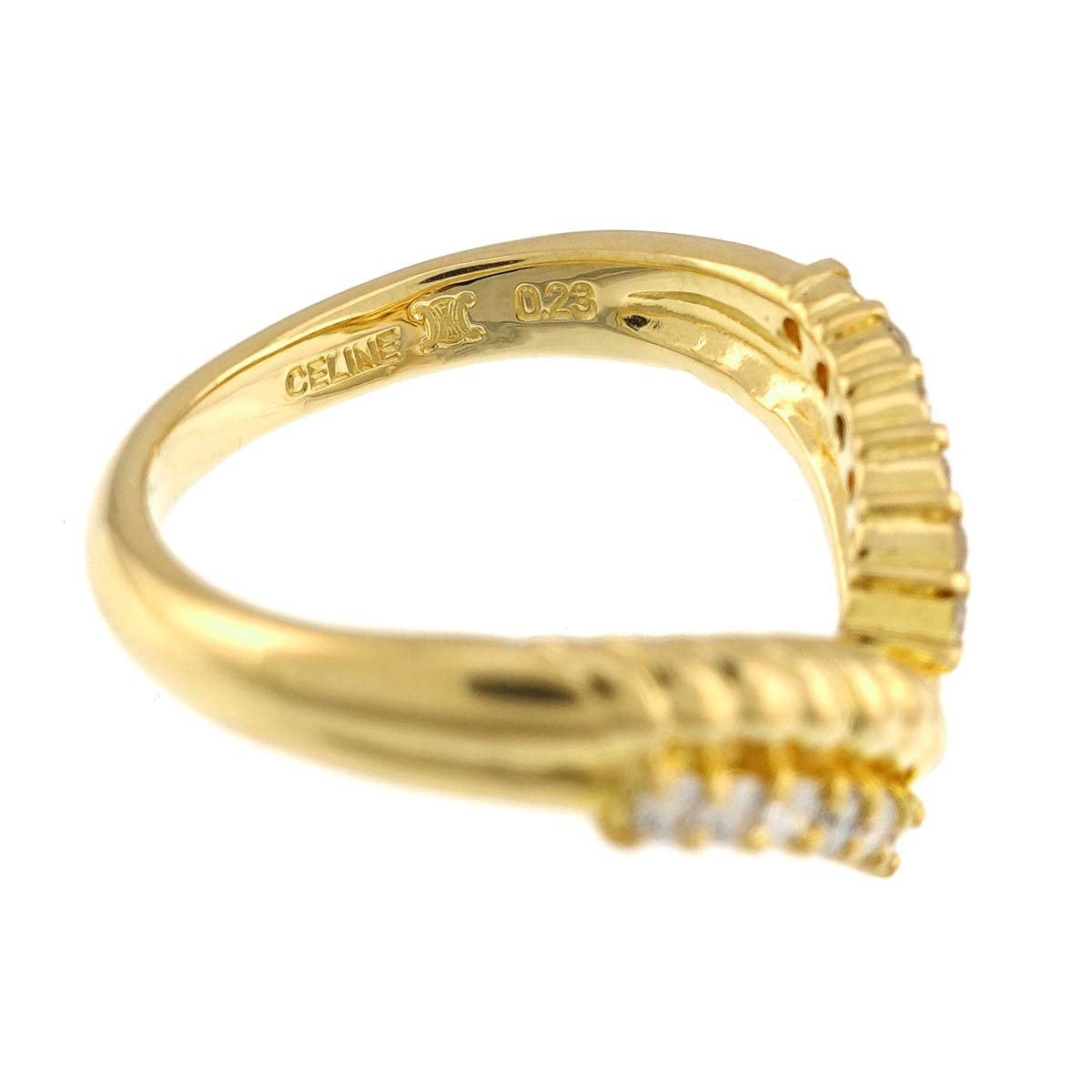 Diamond 0.23ct Ring 18K YG 750 Size6(US)