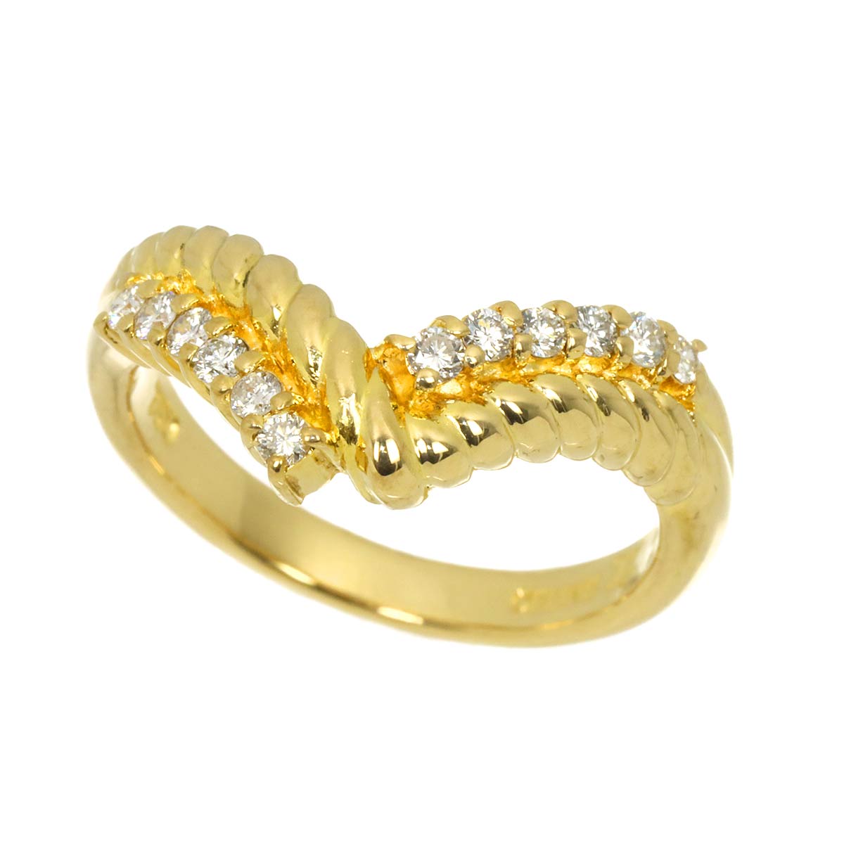 Diamond 0.23ct Ring 18K YG 750 Size6(US)